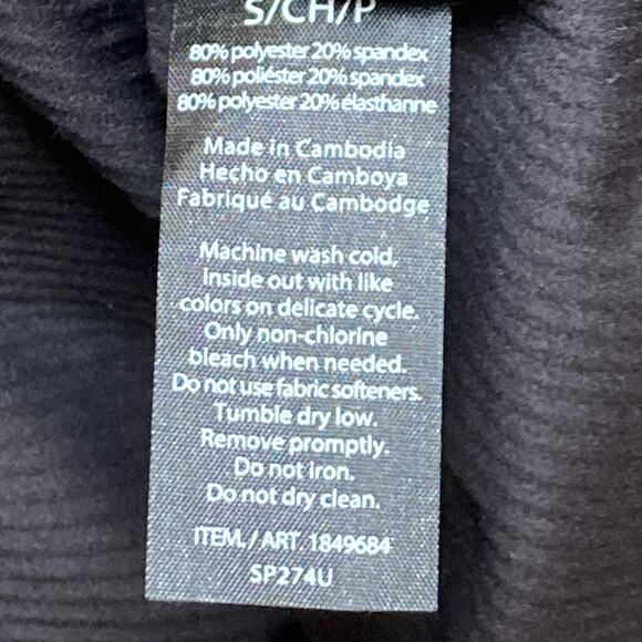 Spyder Active Shirt Women's Black Ribbed Short Sleeve Athletic Raglan Stretch S - Picture 8 of 9